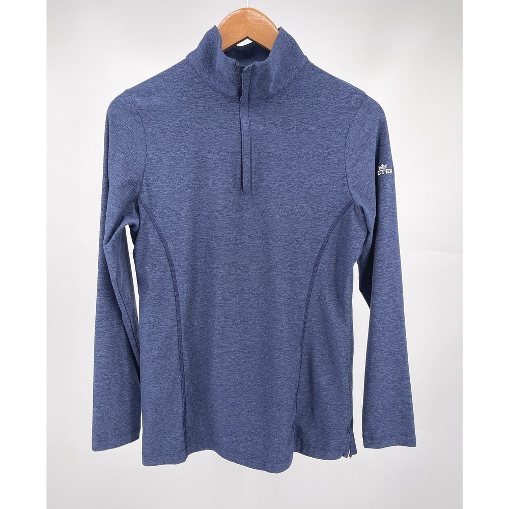 Peter Millar Womens M Navy Heather Quarter Zip UPF 50+ Golf Pullover LE0EK40MLG
